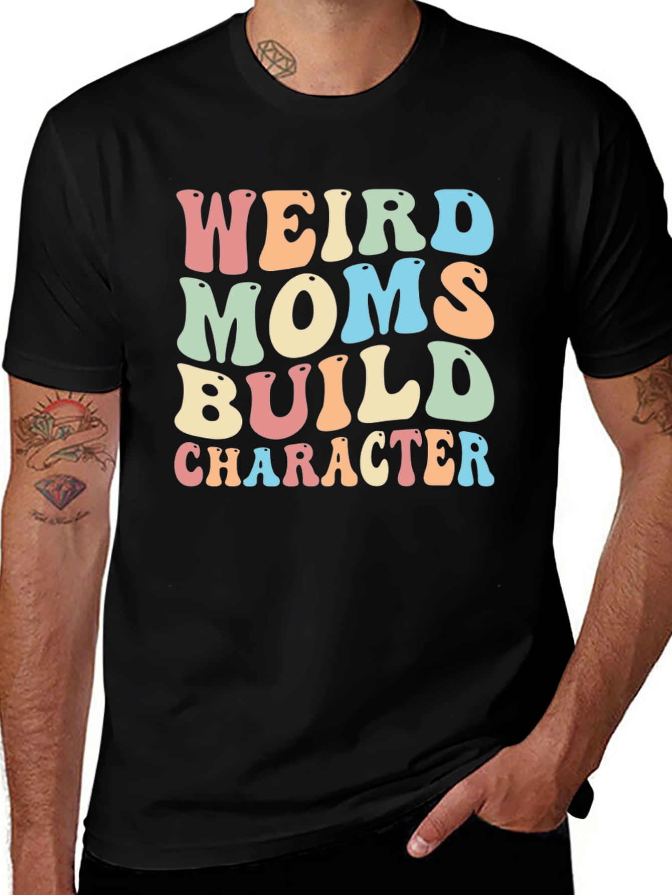 Weird Moms Build Character Graphic T-Shirt