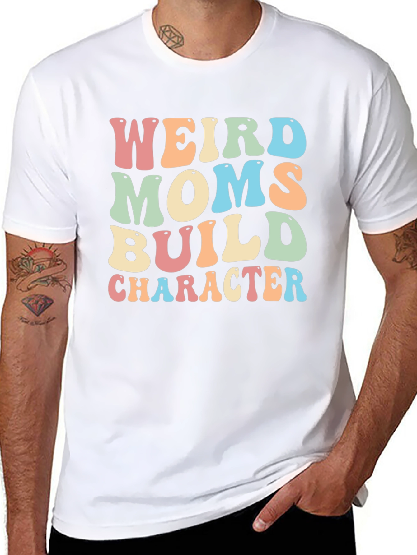 Weird Moms Build Character Graphic T-Shirt