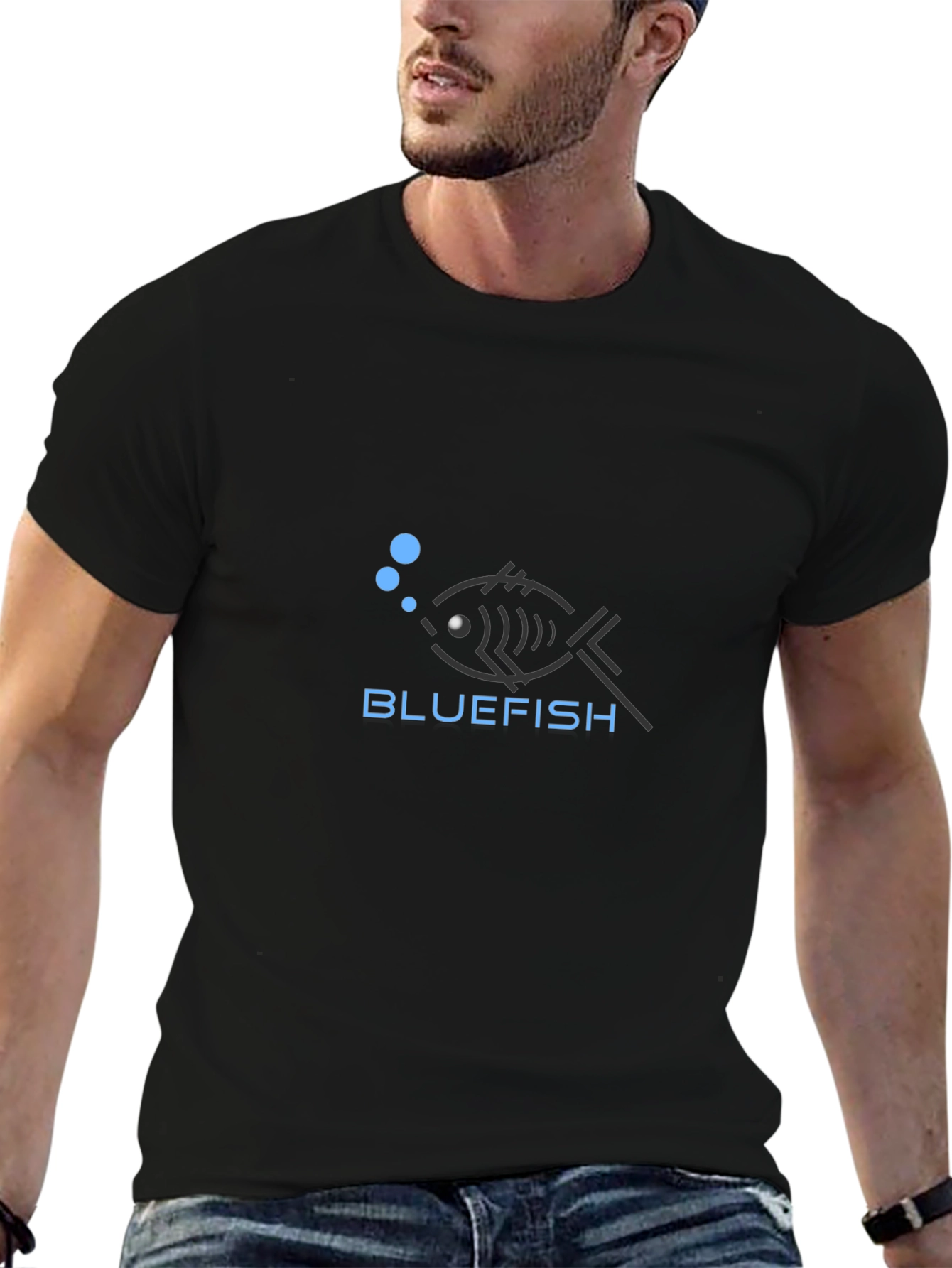 Bluefish Graphic Tee - Black Cotton