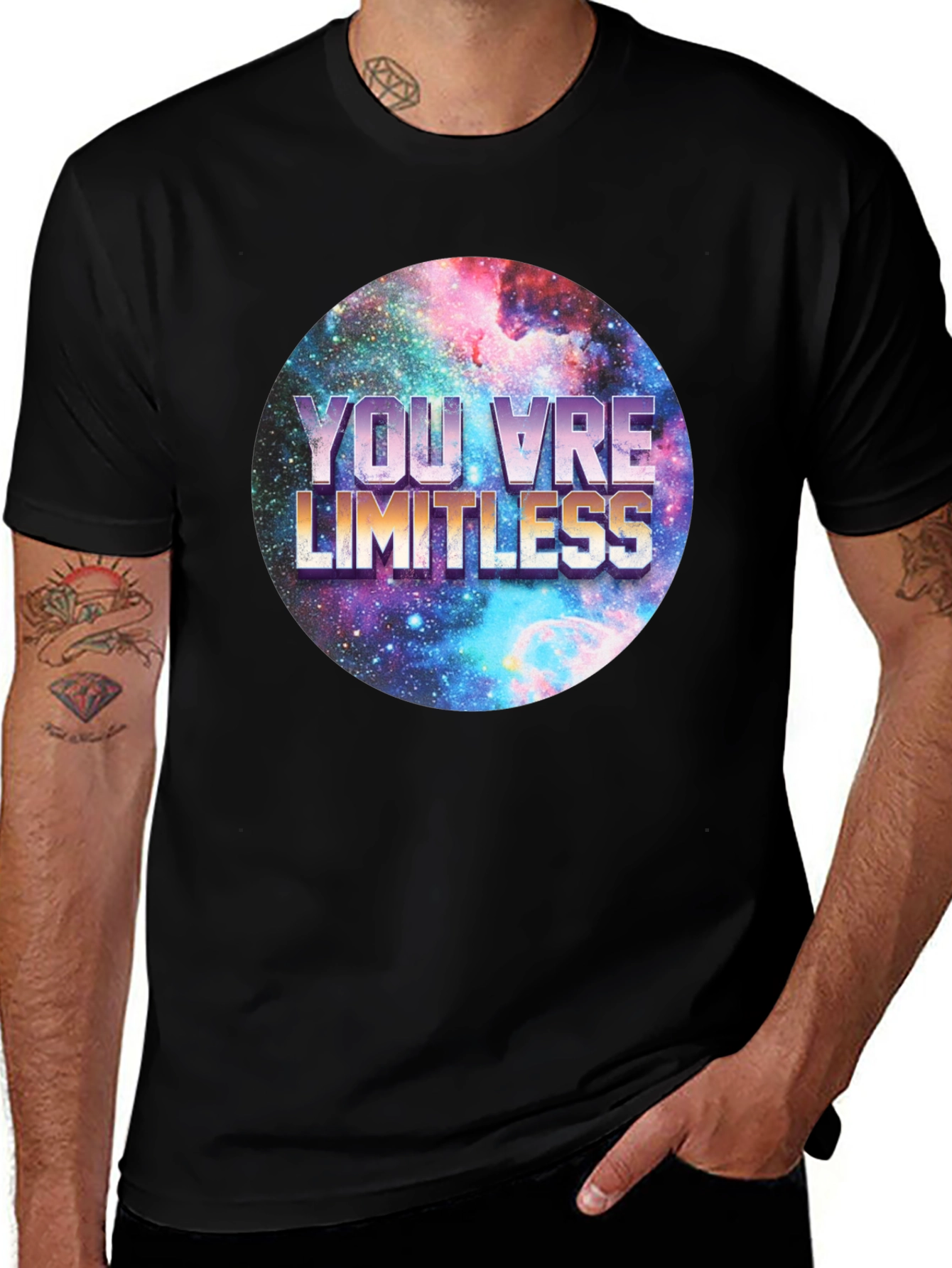 Limitless Galaxy Graphic Tee - Mens Black T-Shirt