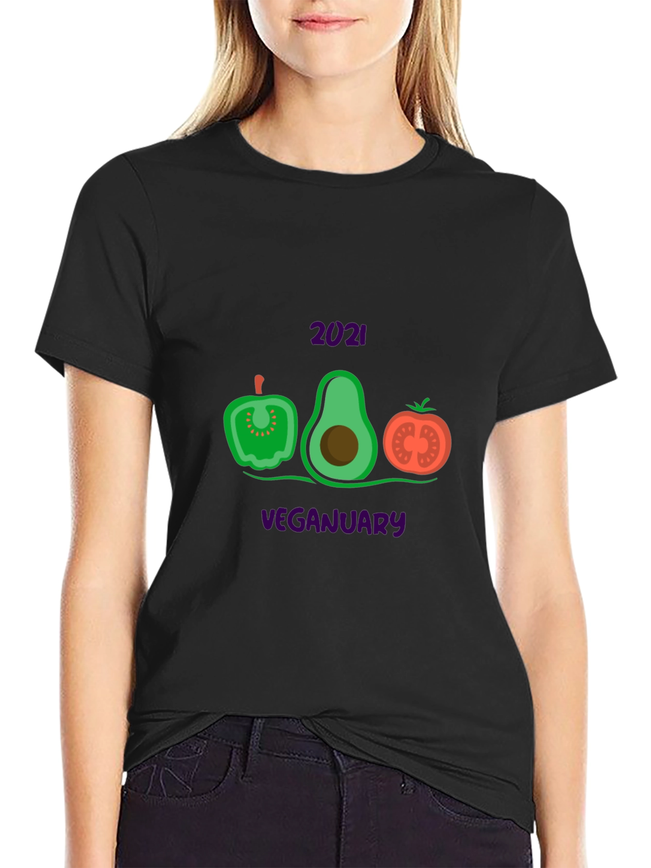 Veganuary T-Shirt with Vegetable Design