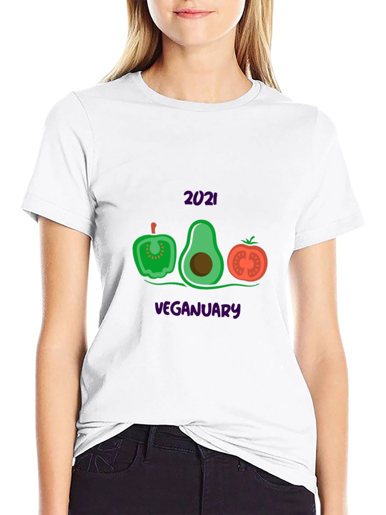 Veganuary T-Shirt with Vegetable Design
