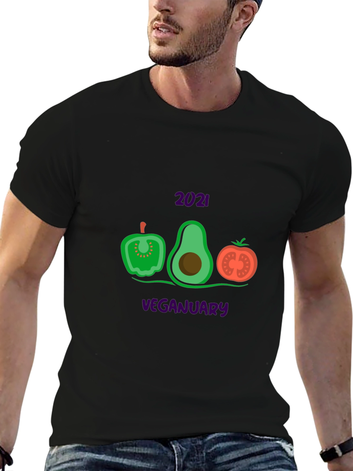 Veganuary T-Shirt with Vegetable Design