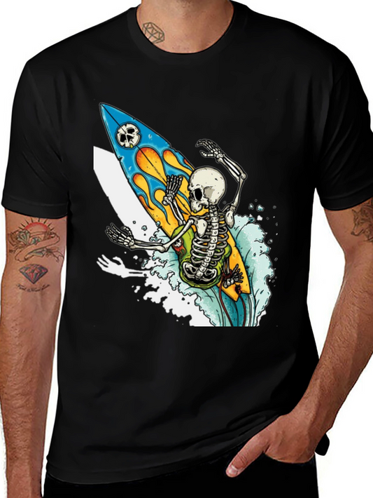 Skeleton Surfer T-Shirt - Ride the Wave of Style!
