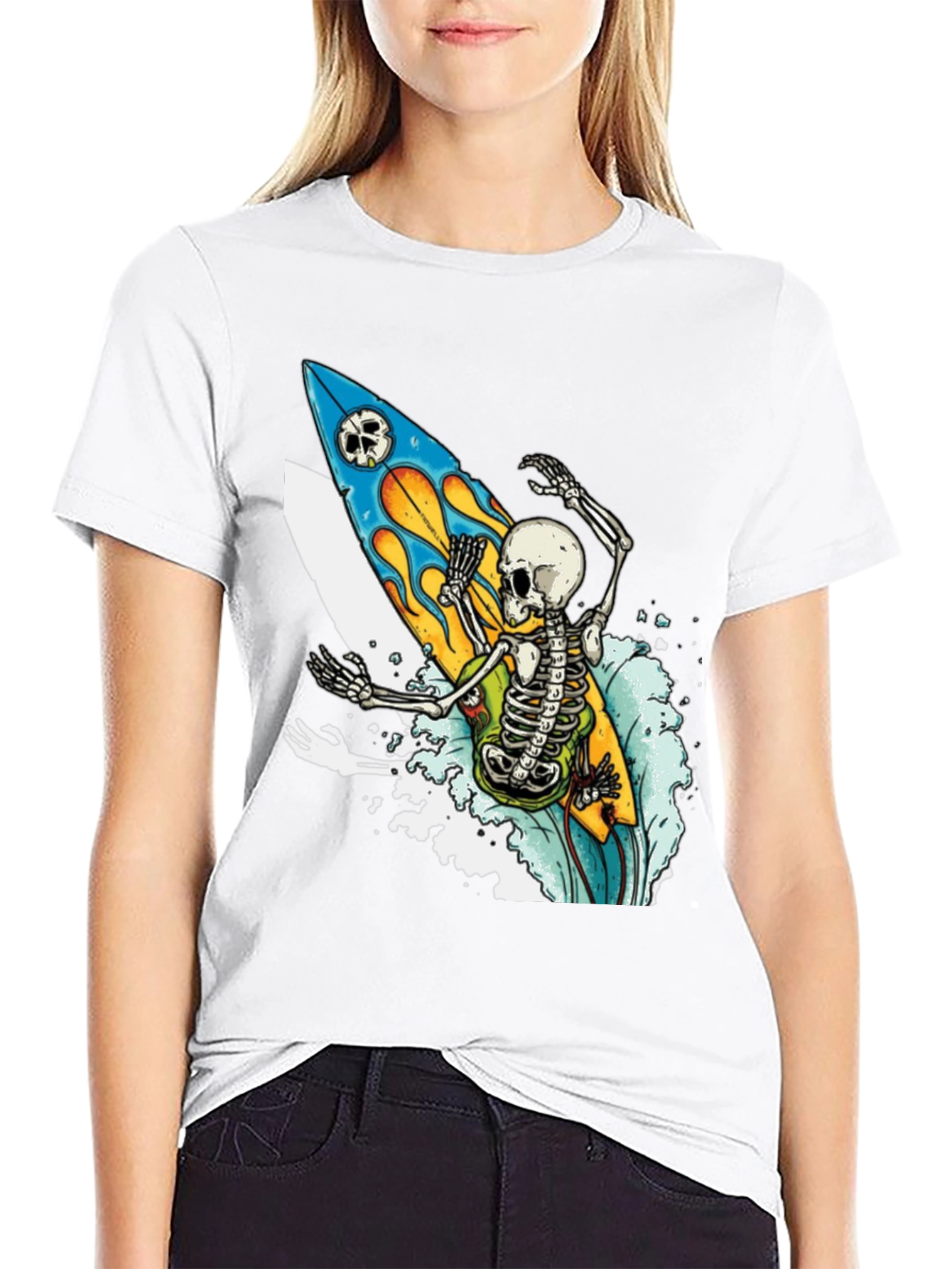Skeleton Surfer T-Shirt - Ride the Wave of Style!