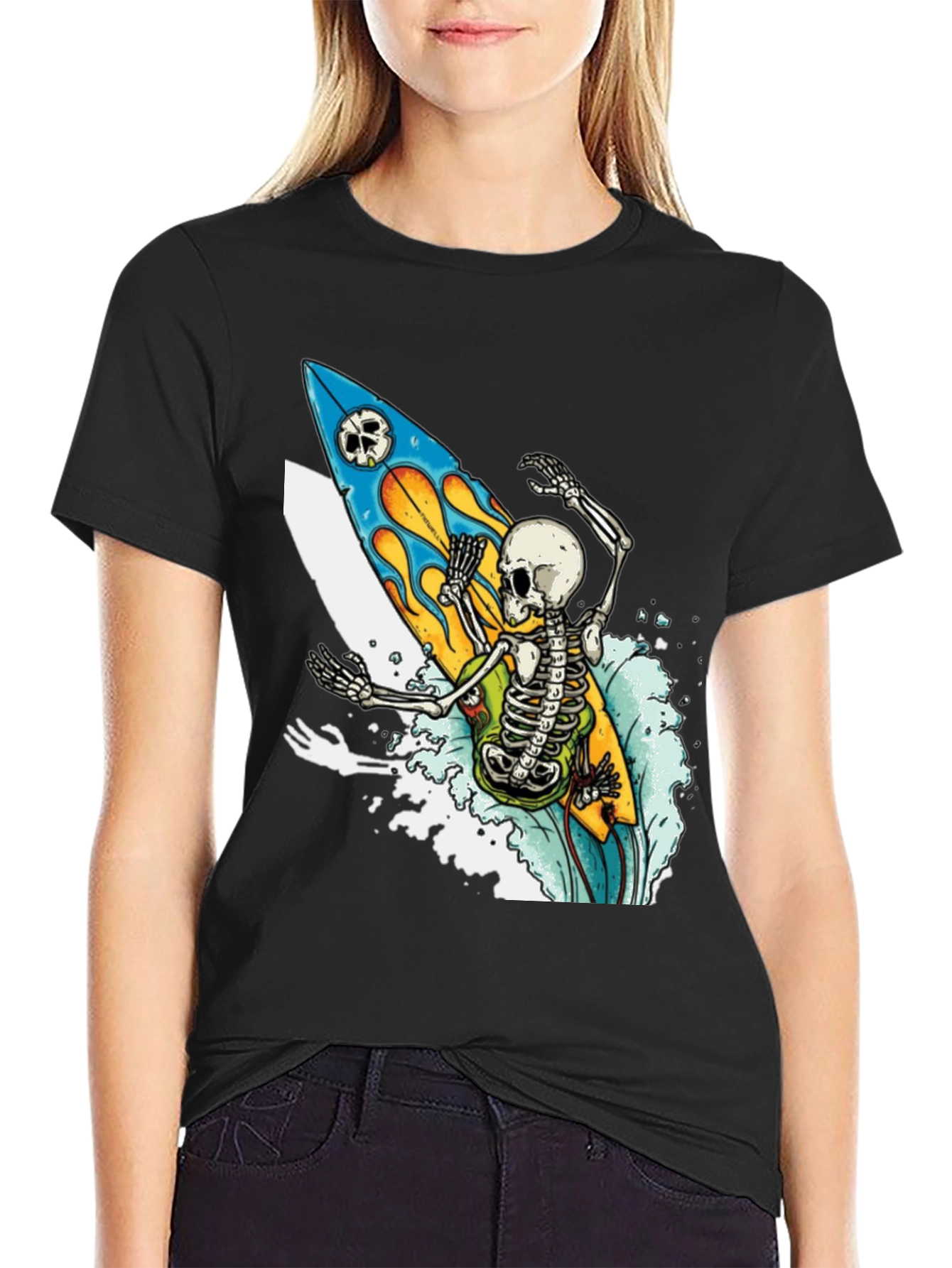 Skeleton Surfer T-Shirt - Ride the Wave of Style!