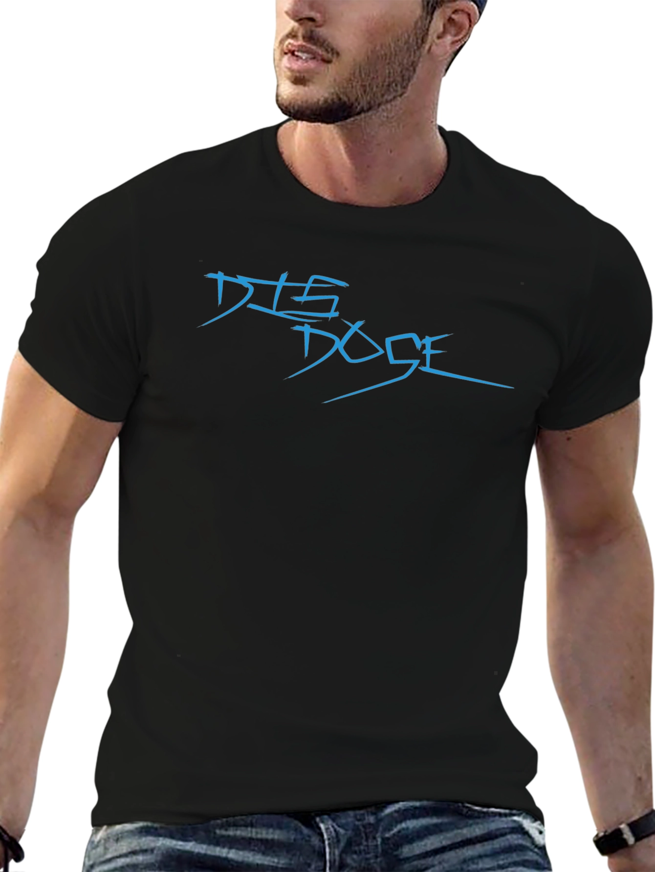 DTS Dose Black T-Shirt: Modern Graphic Tee