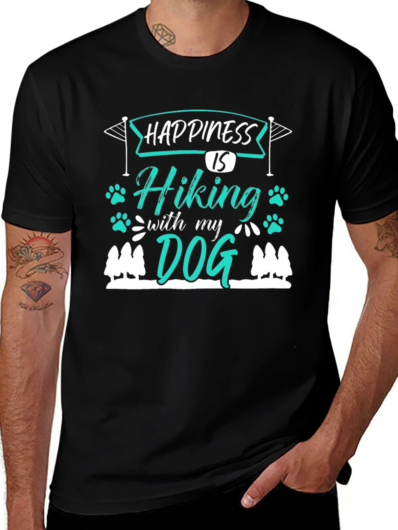 Hiking with My Dog Graphic T-Shirt