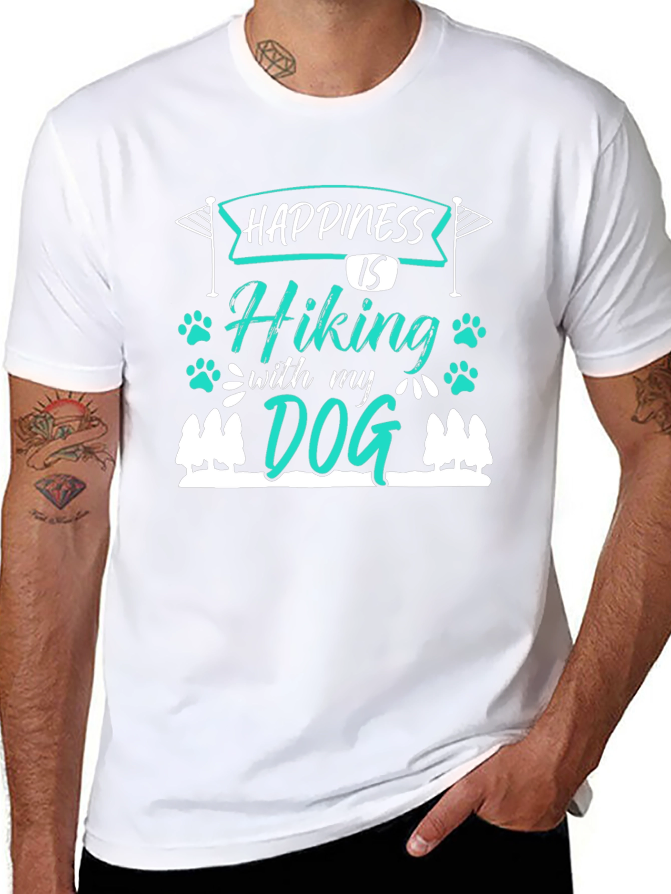 Hiking with My Dog Graphic T-Shirt