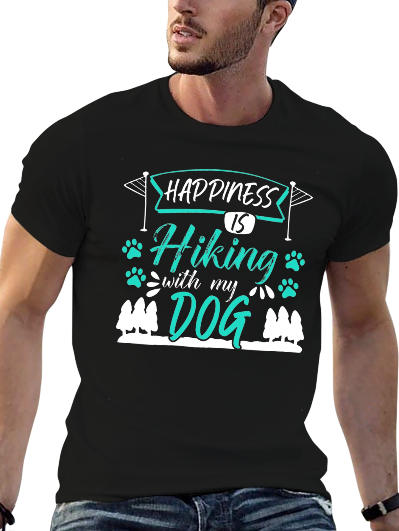 Hiking with My Dog Graphic T-Shirt