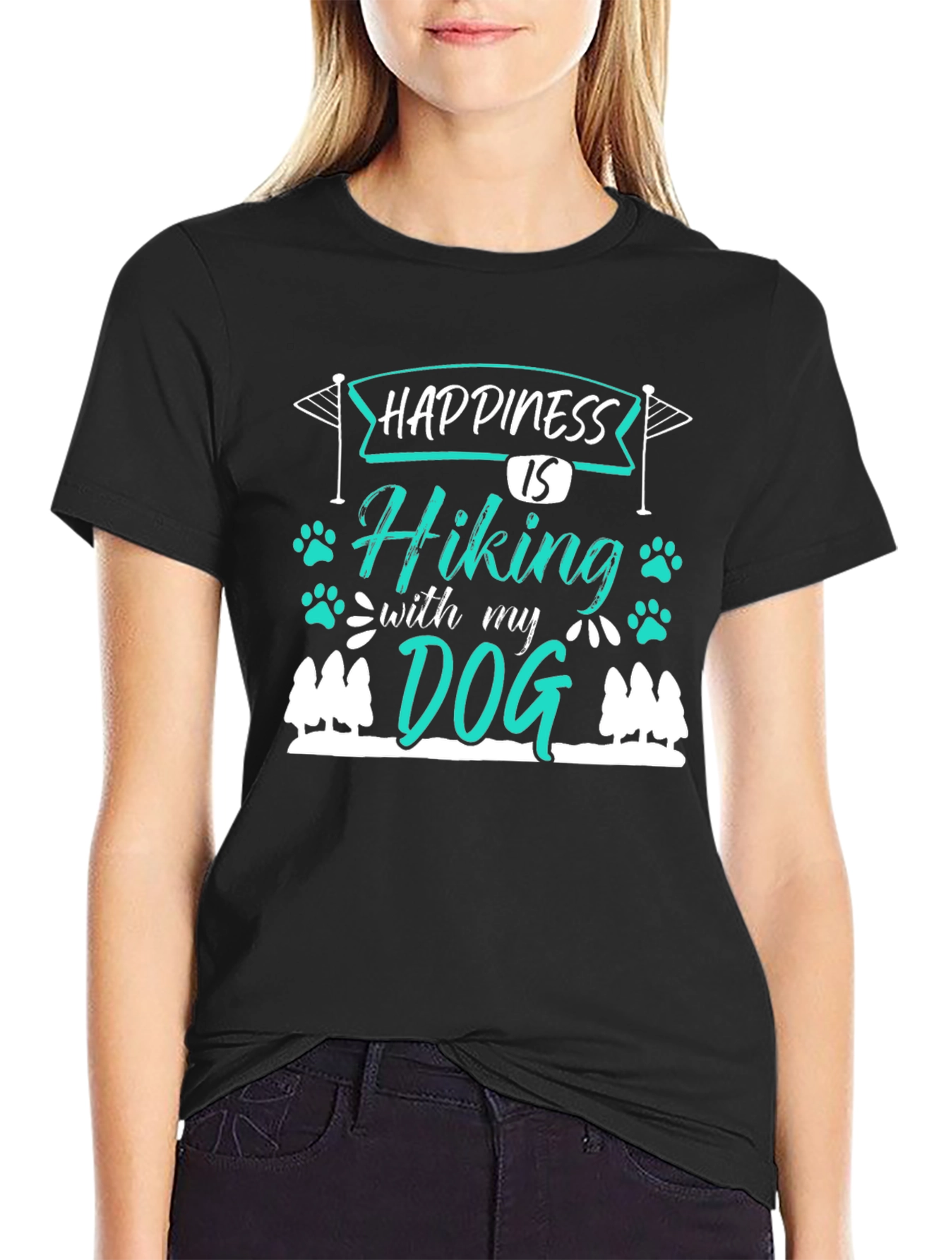 Hiking with My Dog Graphic T-Shirt