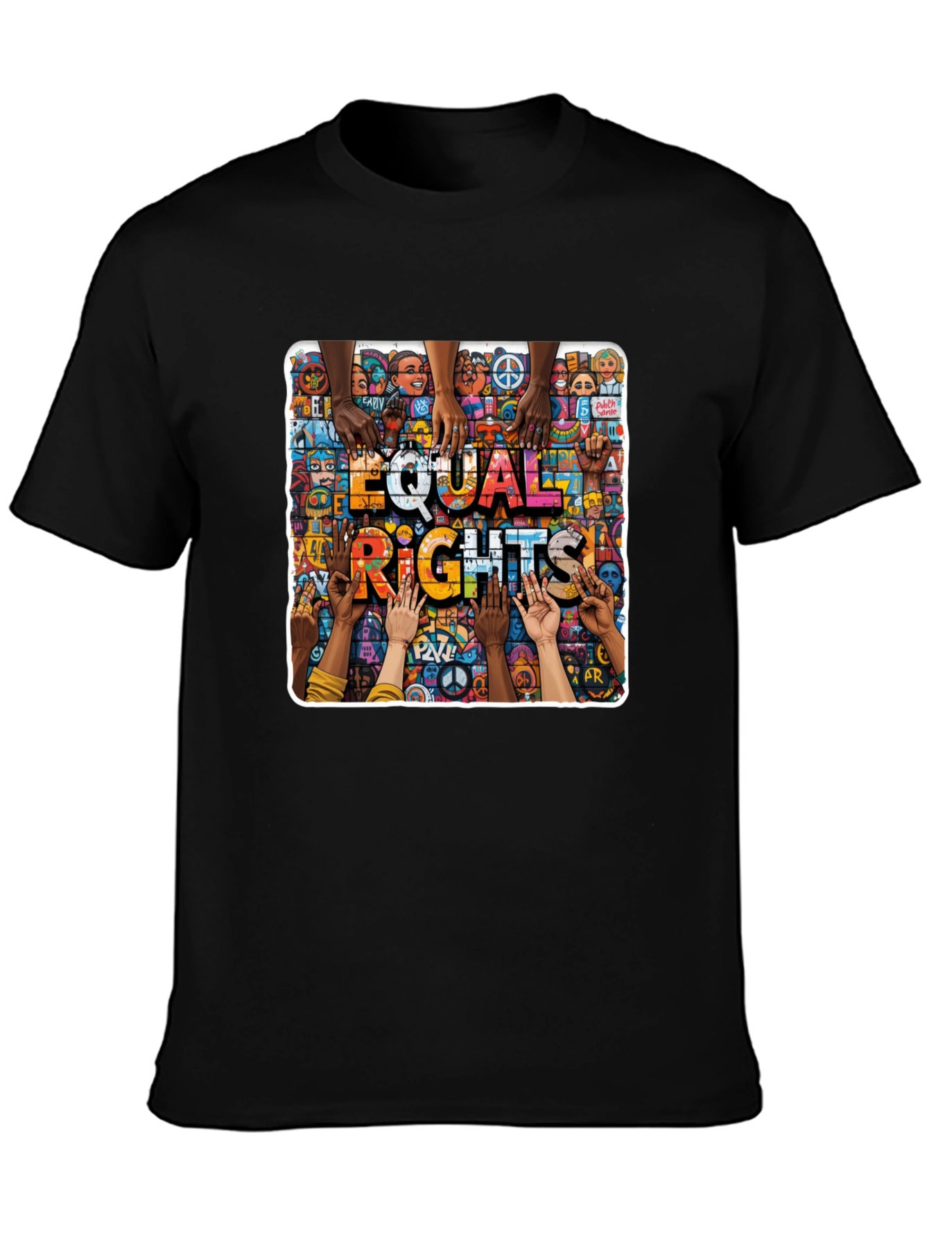 Equal Rights Graphic Print Black T-Shirt