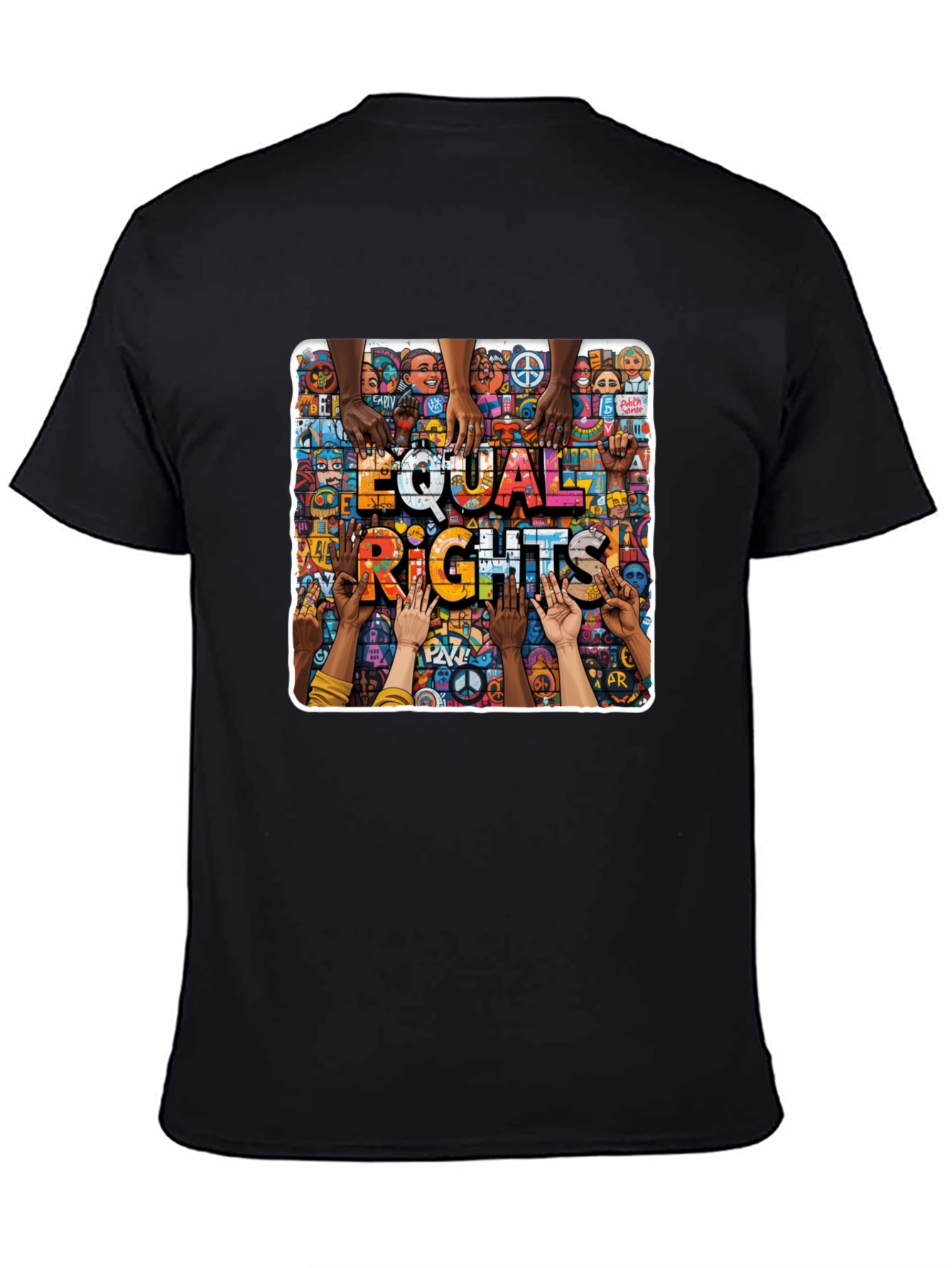 Equal Rights Graphic Print Black T-Shirt