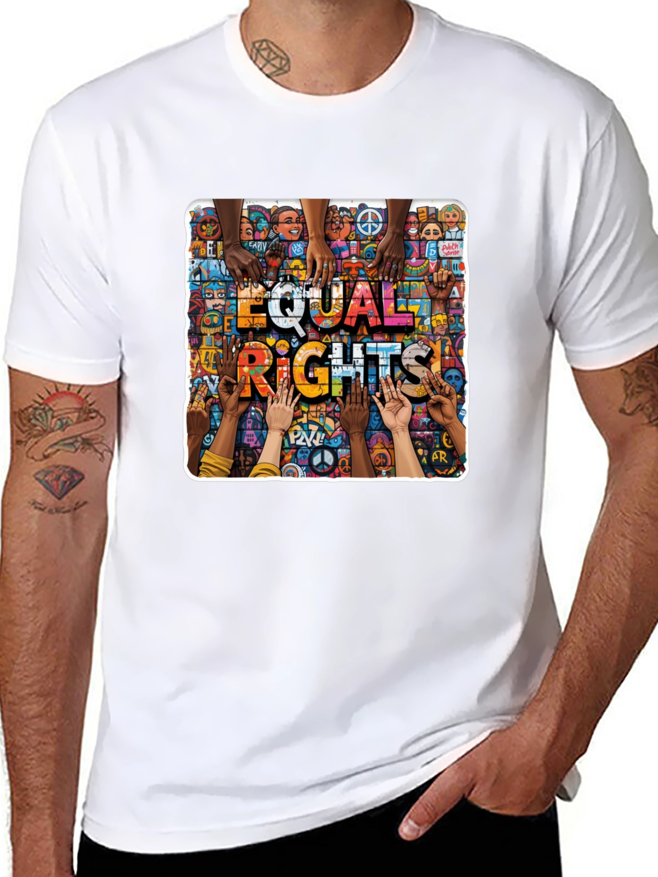 Equal Rights Graphic Print Black T-Shirt