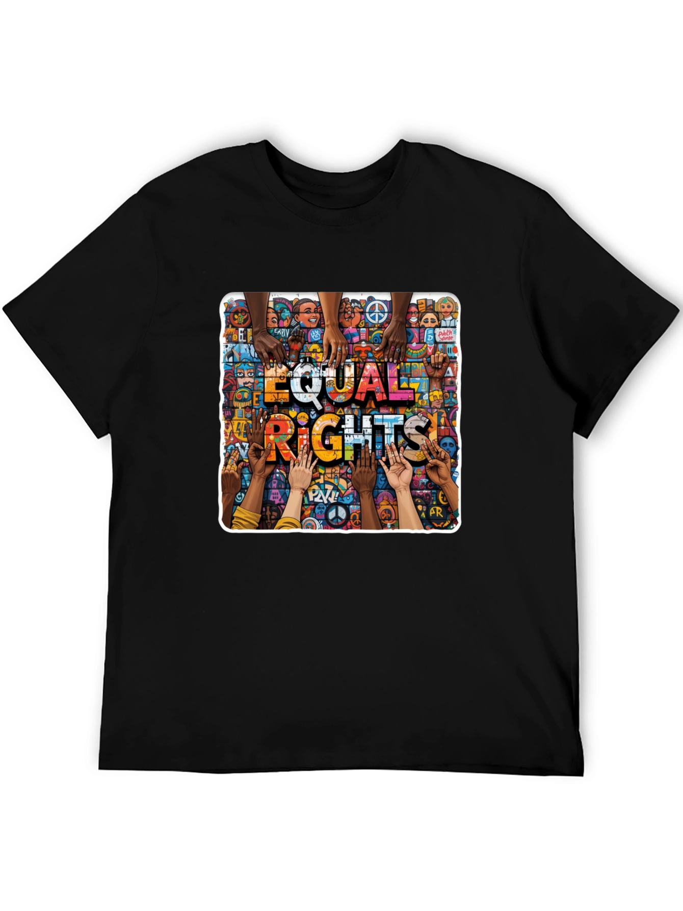 Equal Rights Graphic Print Black T-Shirt