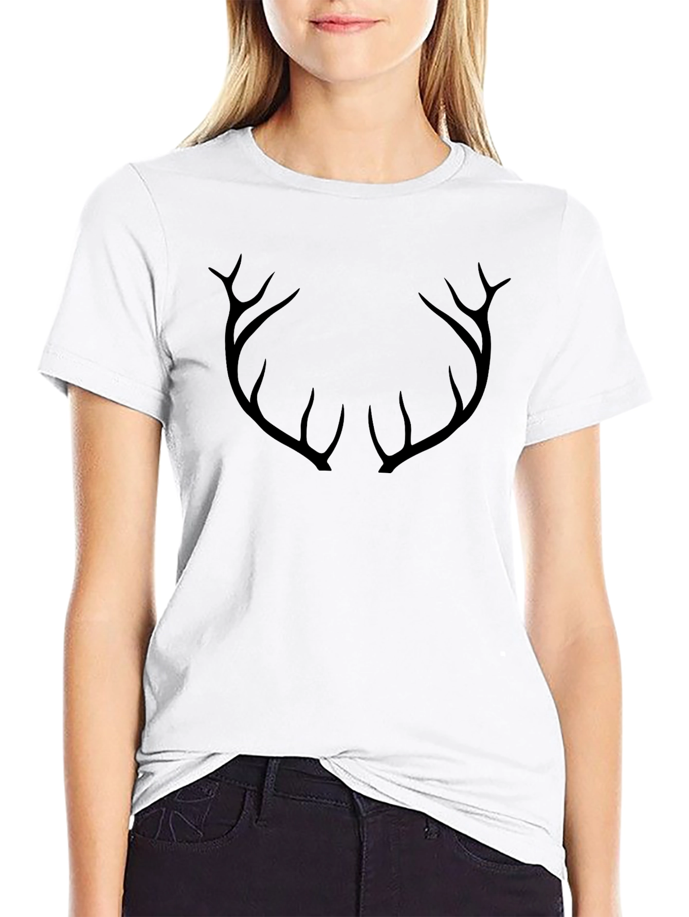 Antler Graphic Mens Black T-Shirt