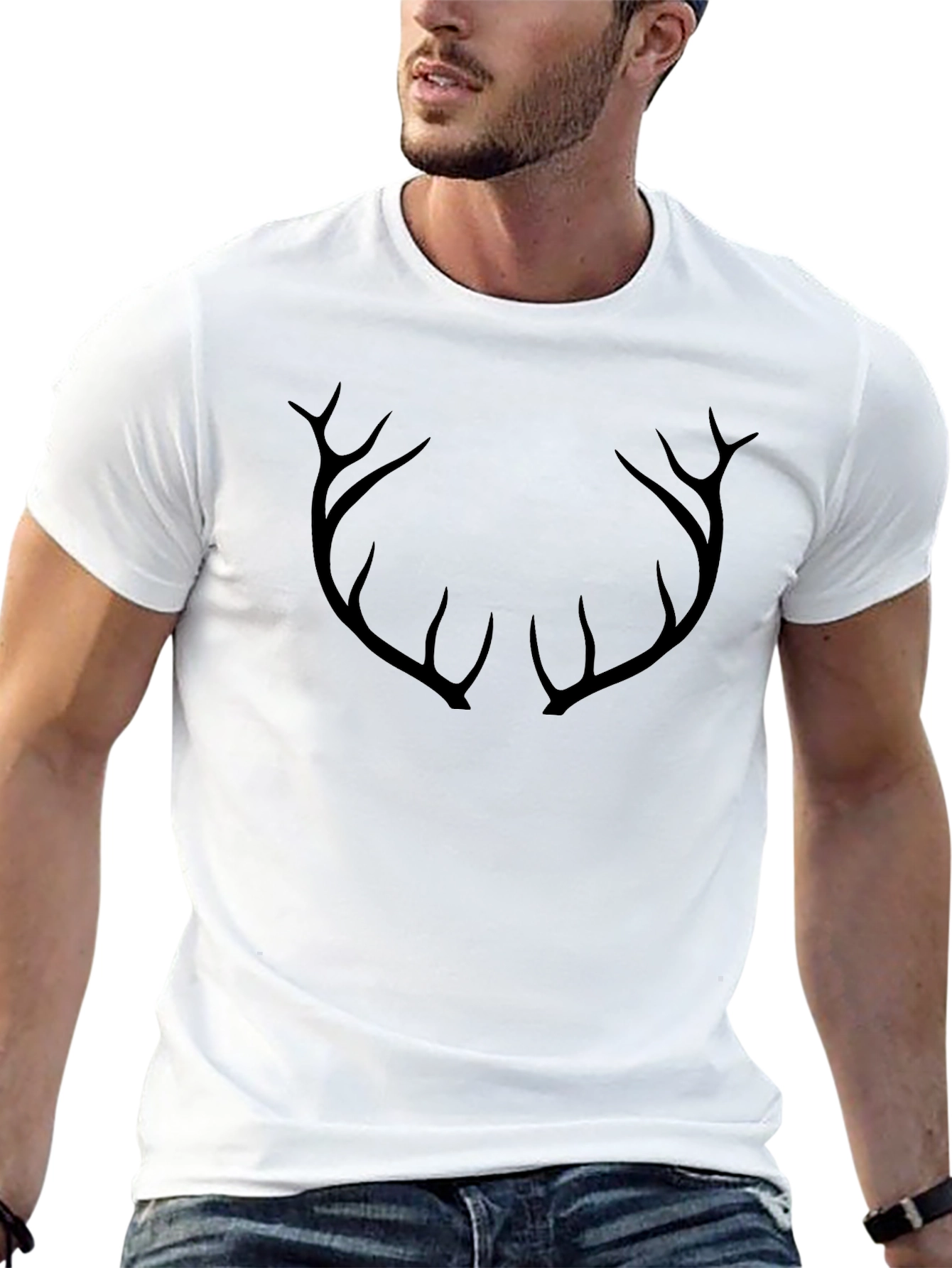 Antler Graphic Mens Black T-Shirt