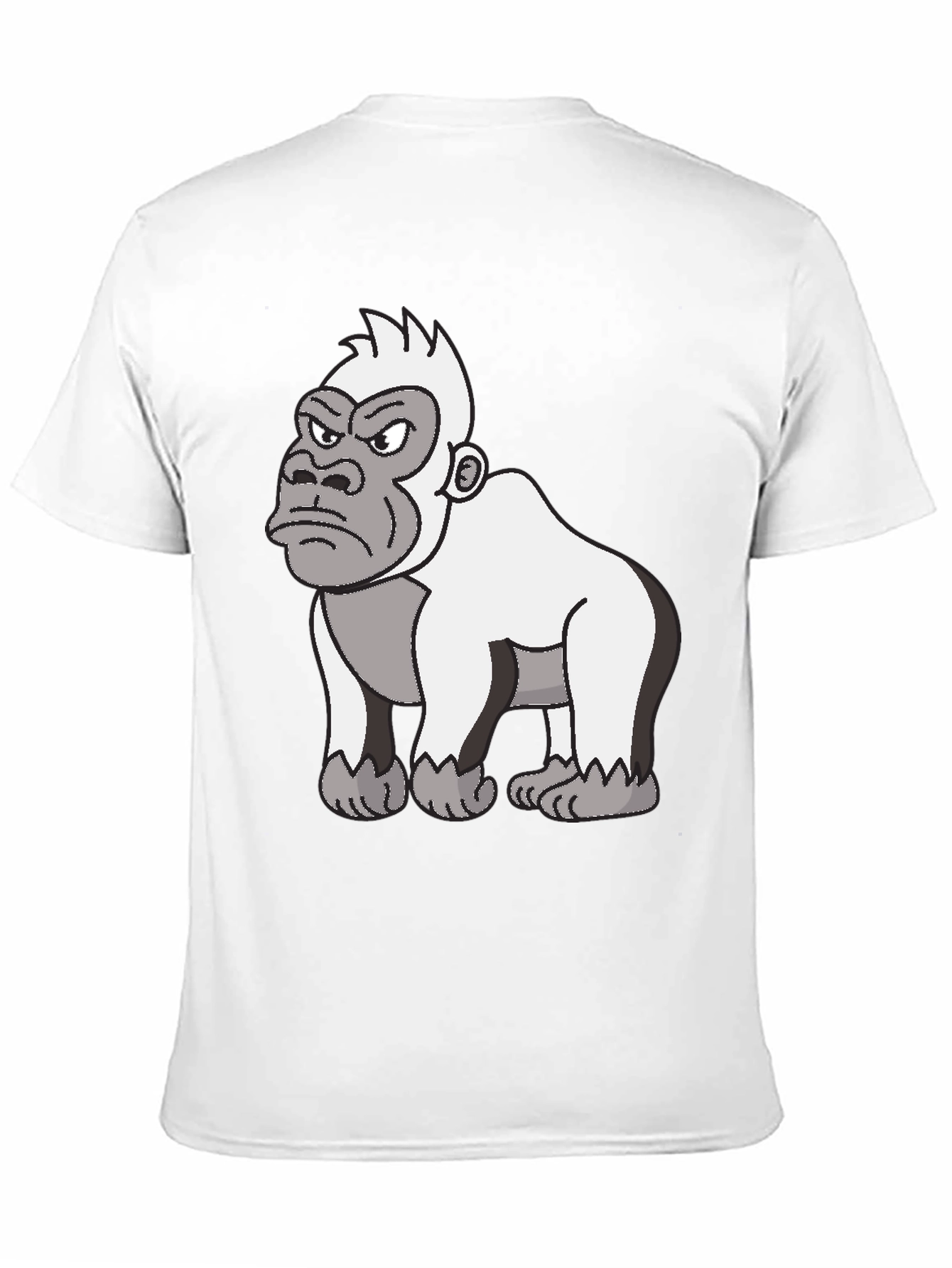 Angry Gorilla Cartoon Graphic Tee - Black