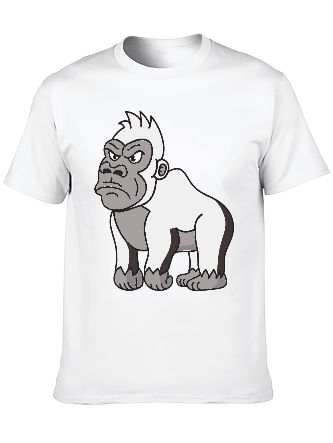 Angry Gorilla Cartoon Graphic Tee - Black