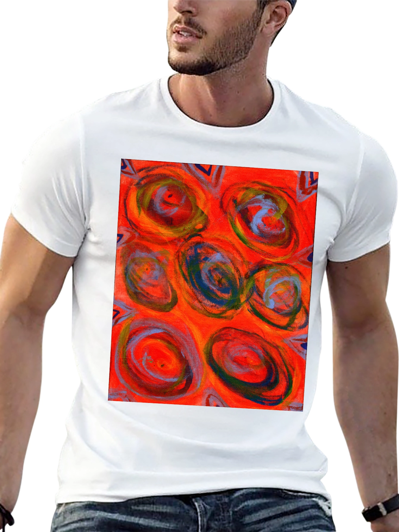 Abstract Art Print Crew Neck T-Shirt