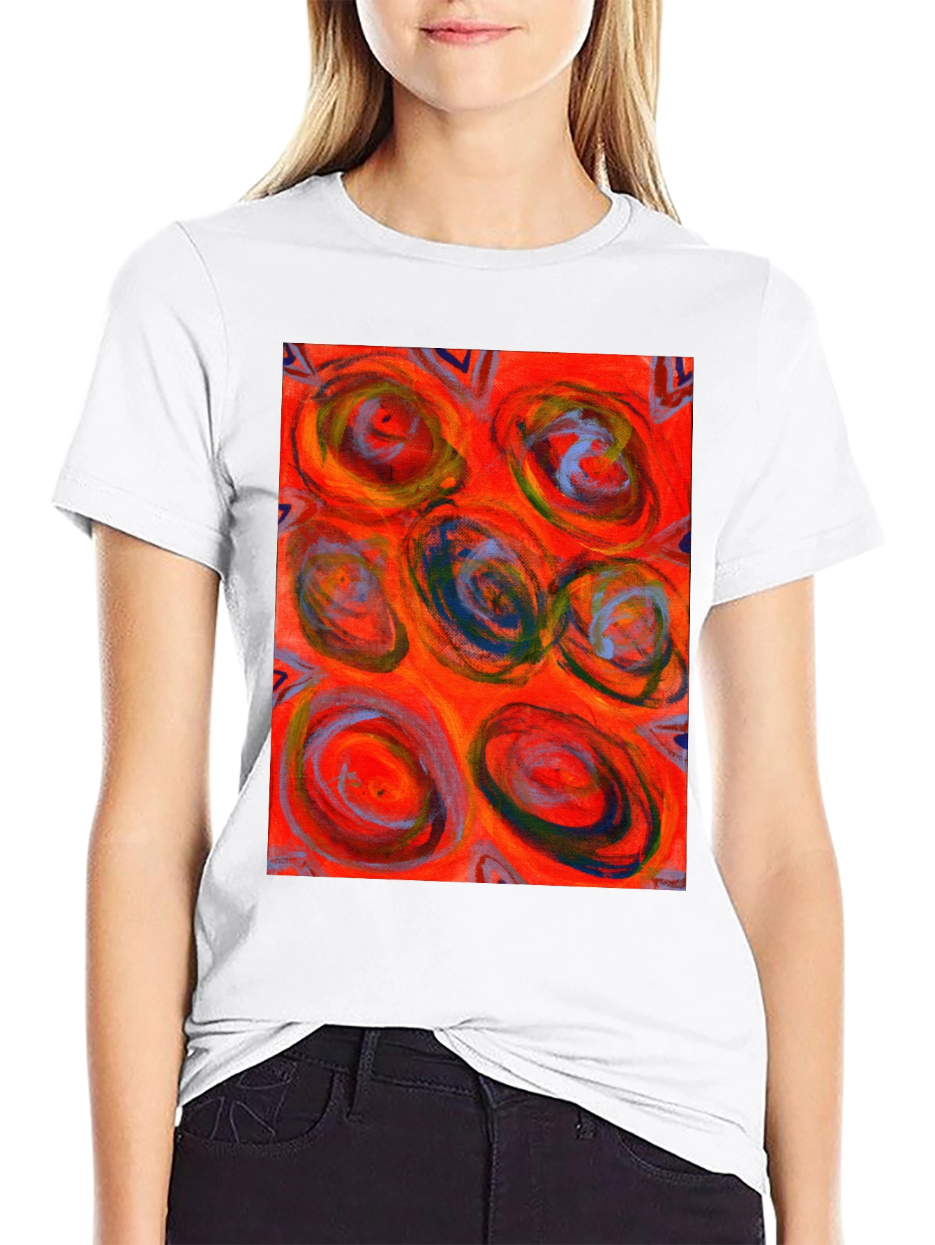 Abstract Art Print Crew Neck T-Shirt