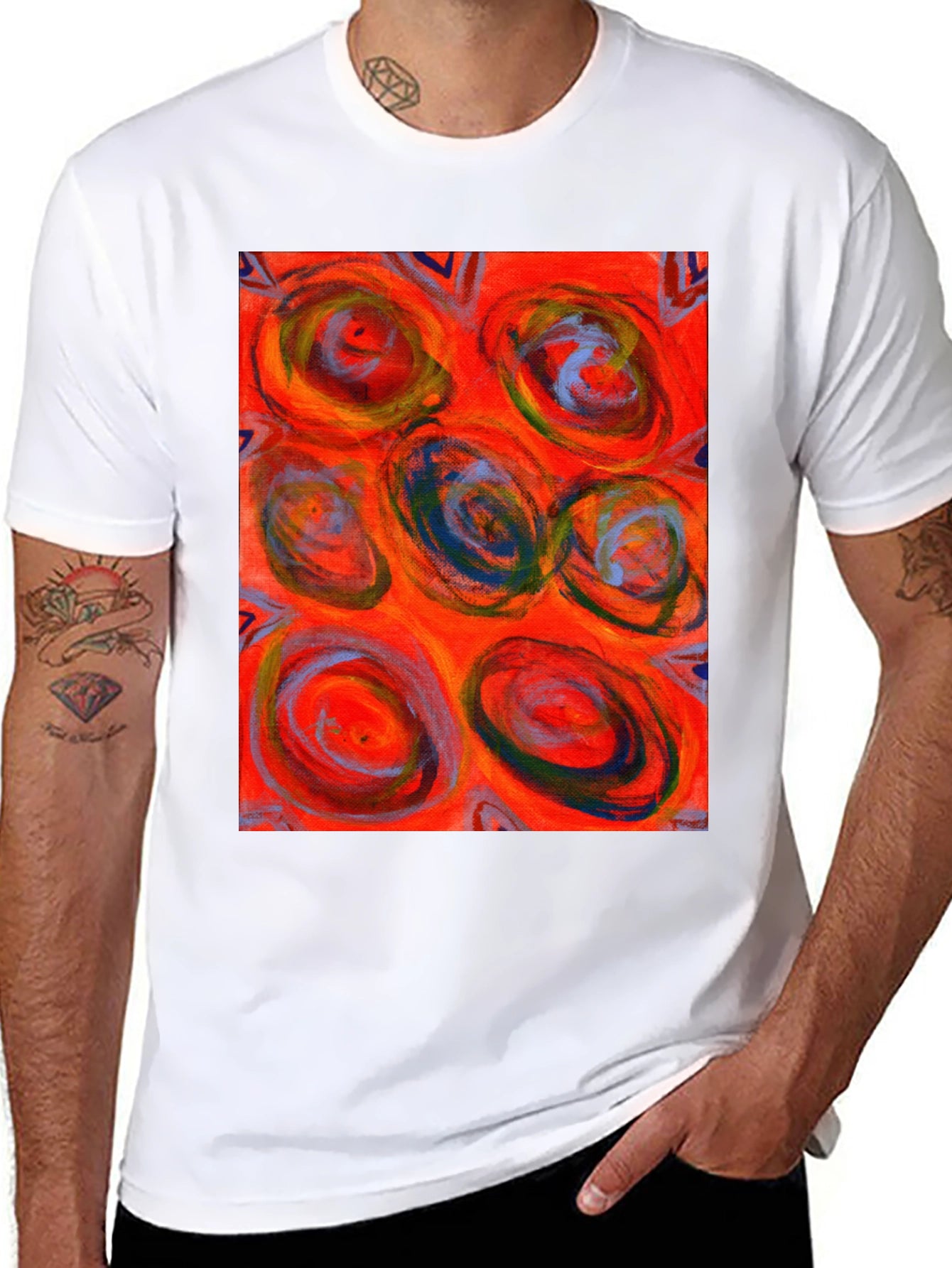 Abstract Art Print Crew Neck T-Shirt