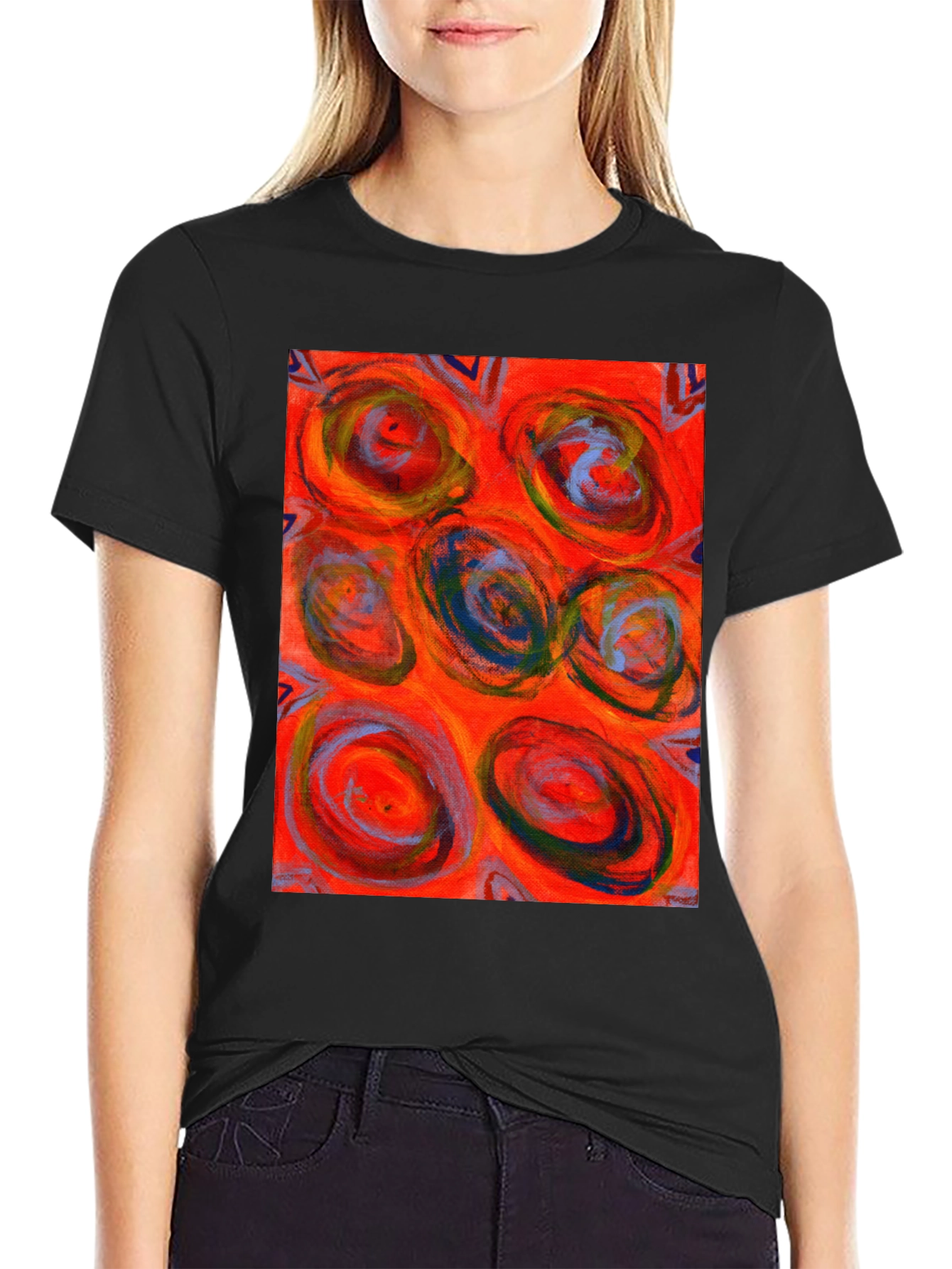 Abstract Art Print Crew Neck T-Shirt
