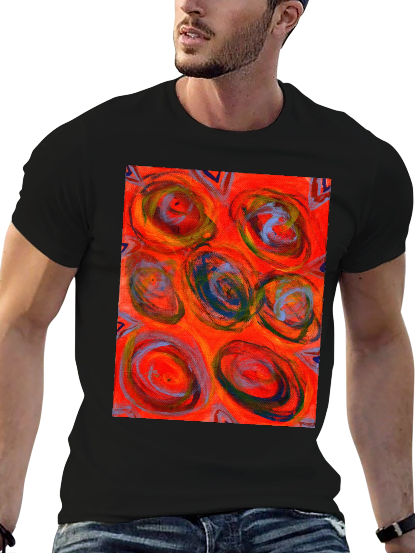 Abstract Art Print Crew Neck T-Shirt