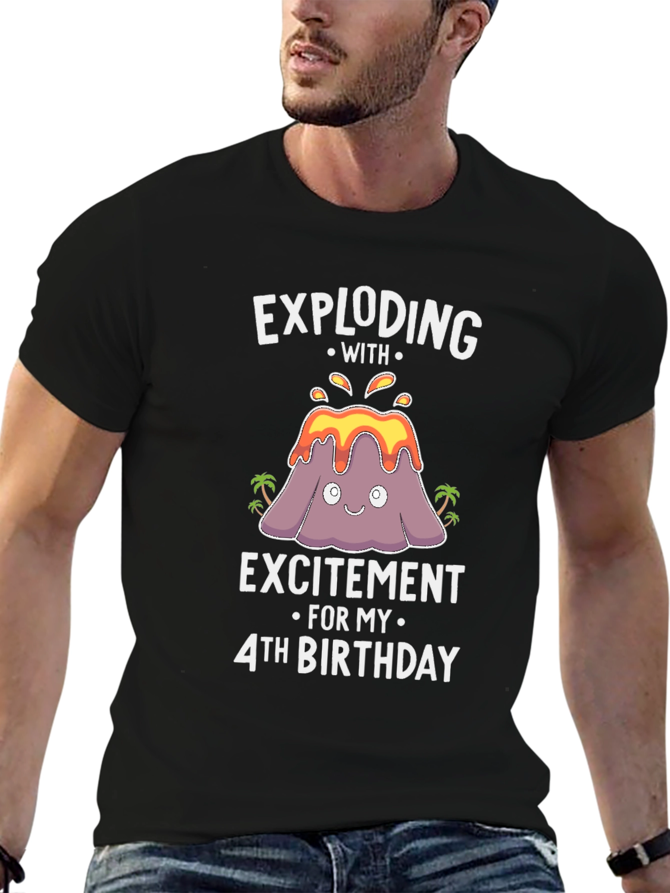 Exploding with Excitement 4th Birthday T-Shirt