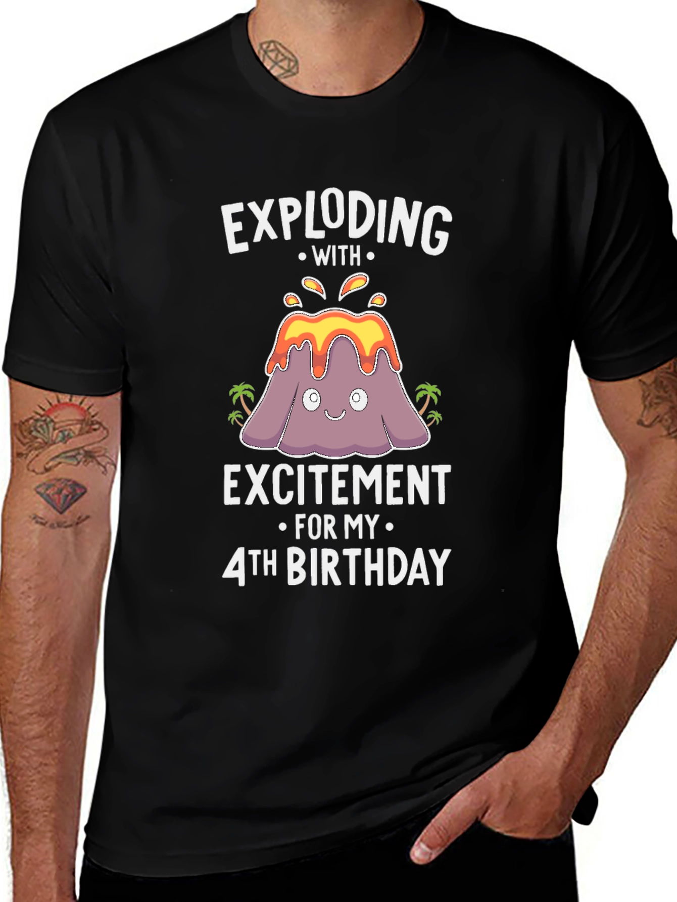 Exploding with Excitement 4th Birthday T-Shirt