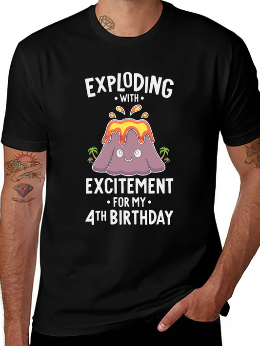 Exploding with Excitement 4th Birthday T-Shirt