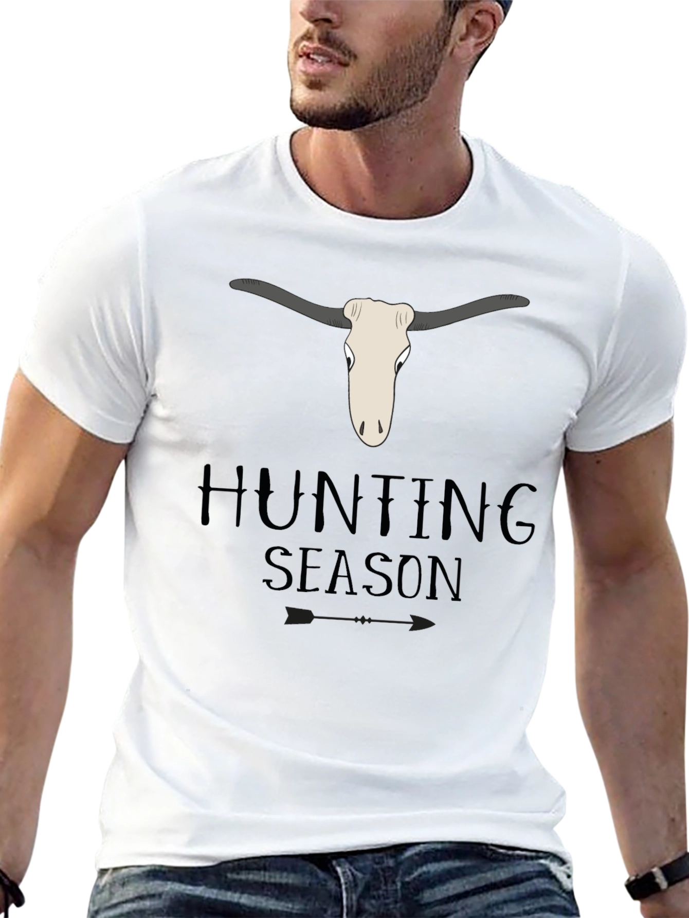 Hunting Season Graphic Tee - Bull Skull Design