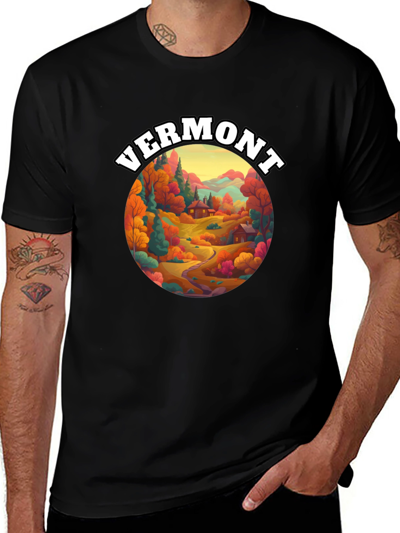Vermont Graphic Tee - Autumn Landscape T-Shirt