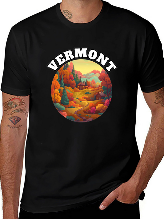 Vermont Graphic Tee - Autumn Landscape T-Shirt