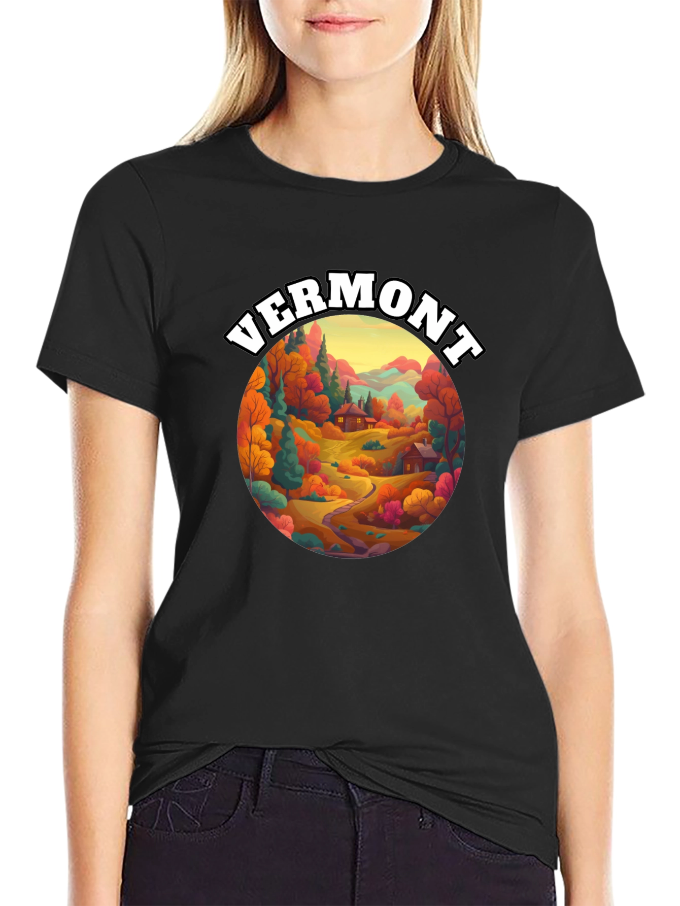 Vermont Graphic Tee - Autumn Landscape T-Shirt