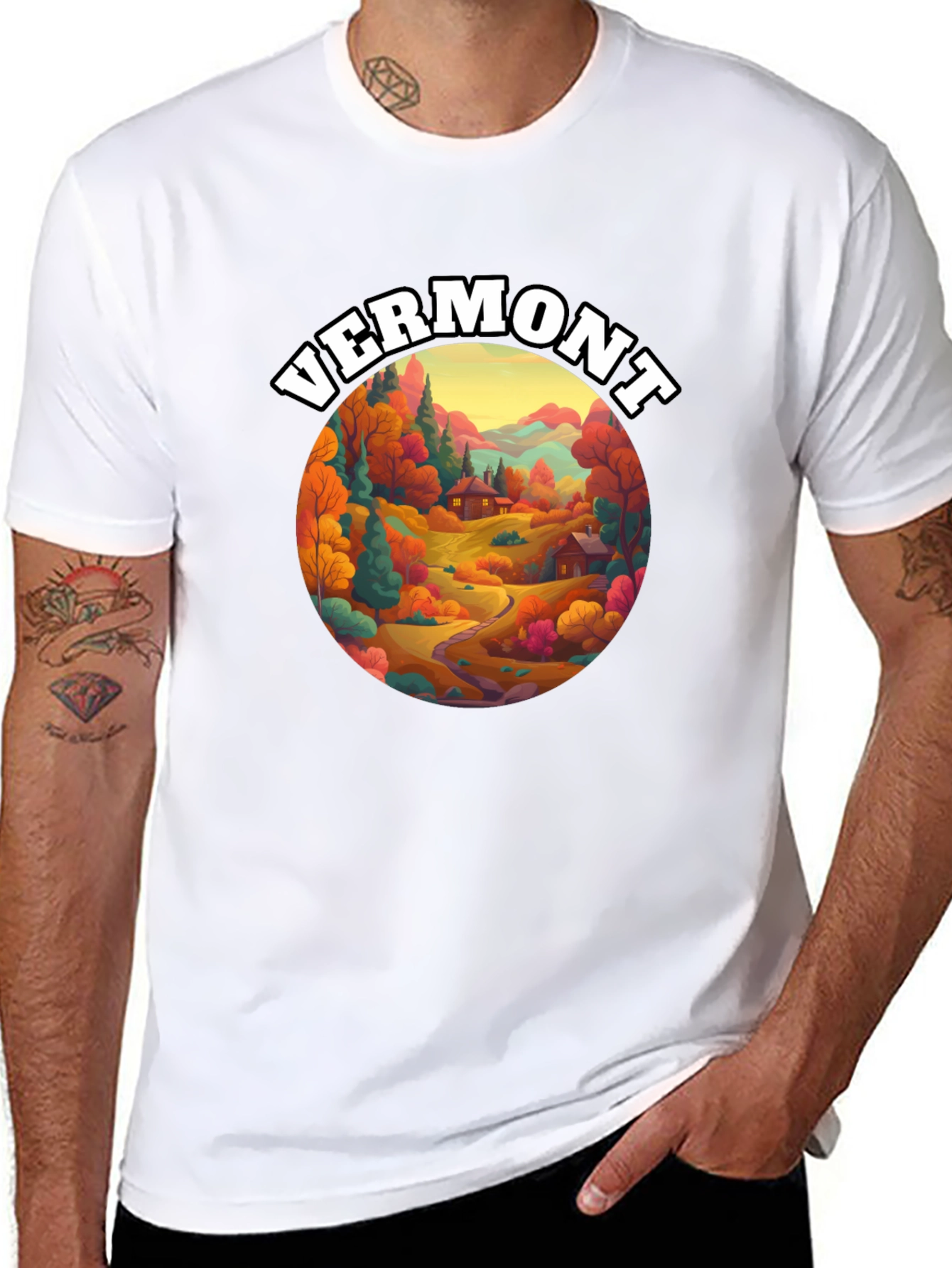 Vermont Graphic Tee - Autumn Landscape T-Shirt