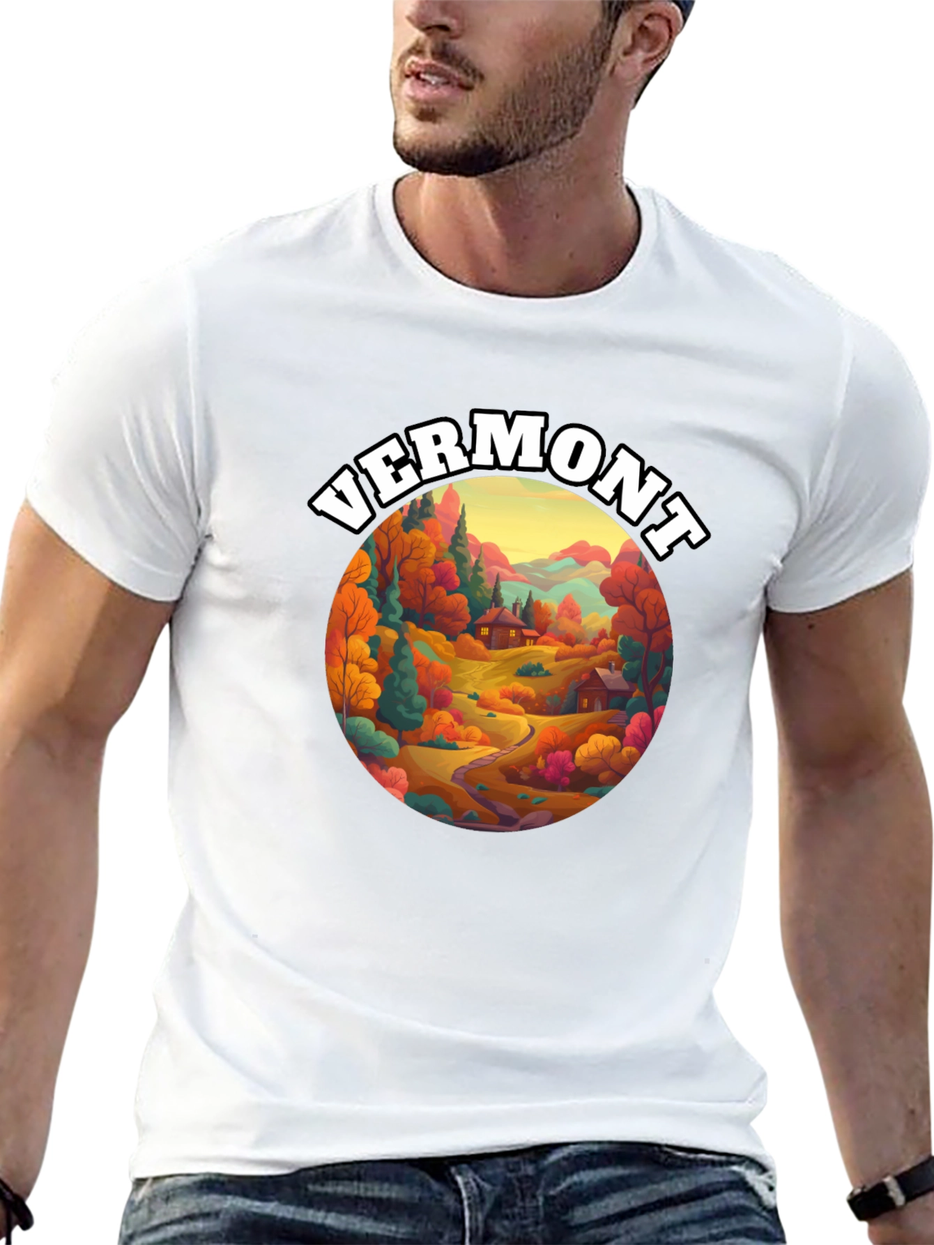 Vermont Graphic Tee - Autumn Landscape T-Shirt
