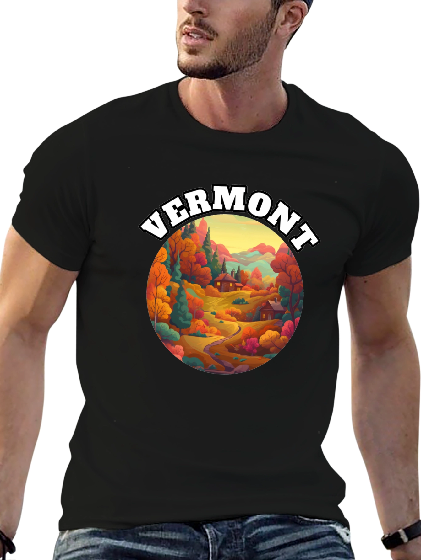 Vermont Graphic Tee - Autumn Landscape T-Shirt