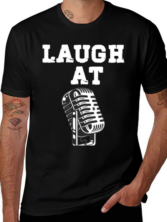 Laugh At Microphone Graphic Tee - Black