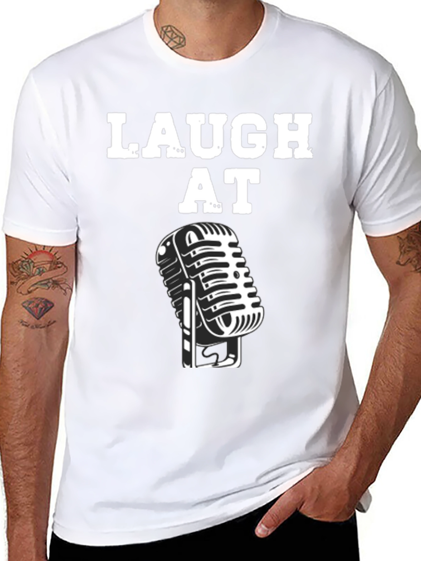 Laugh At Microphone Graphic Tee - Black