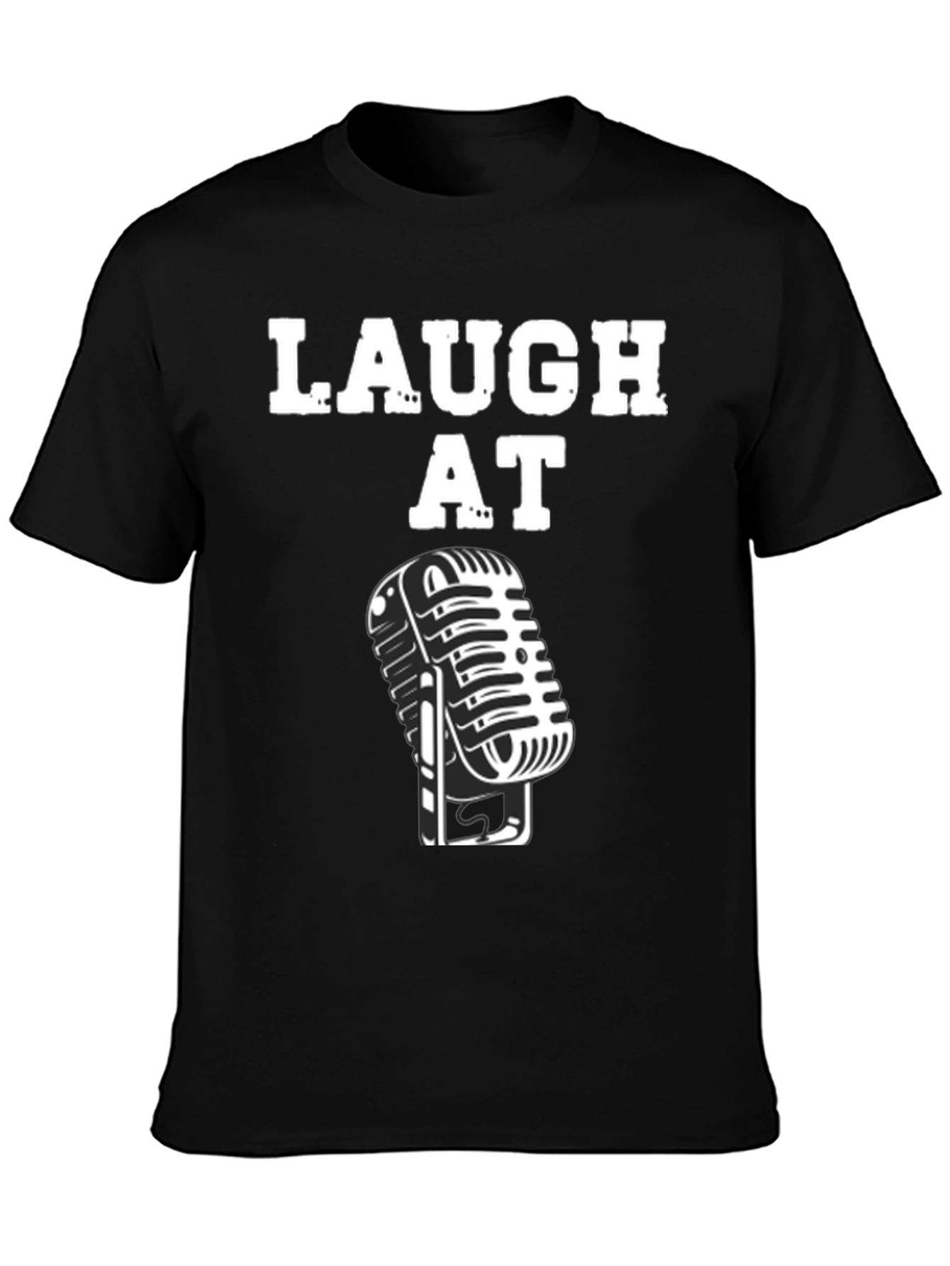 Laugh At Microphone Graphic Tee - Black