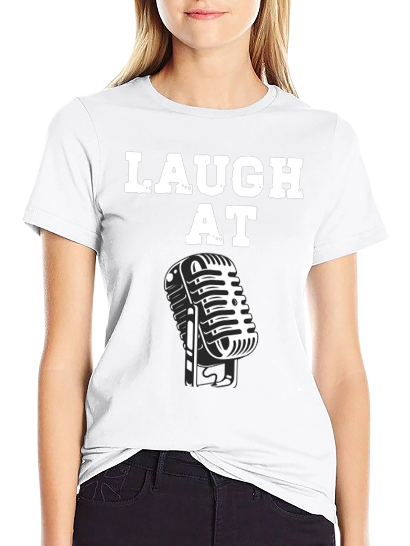 Laugh At Microphone Graphic Tee - Black