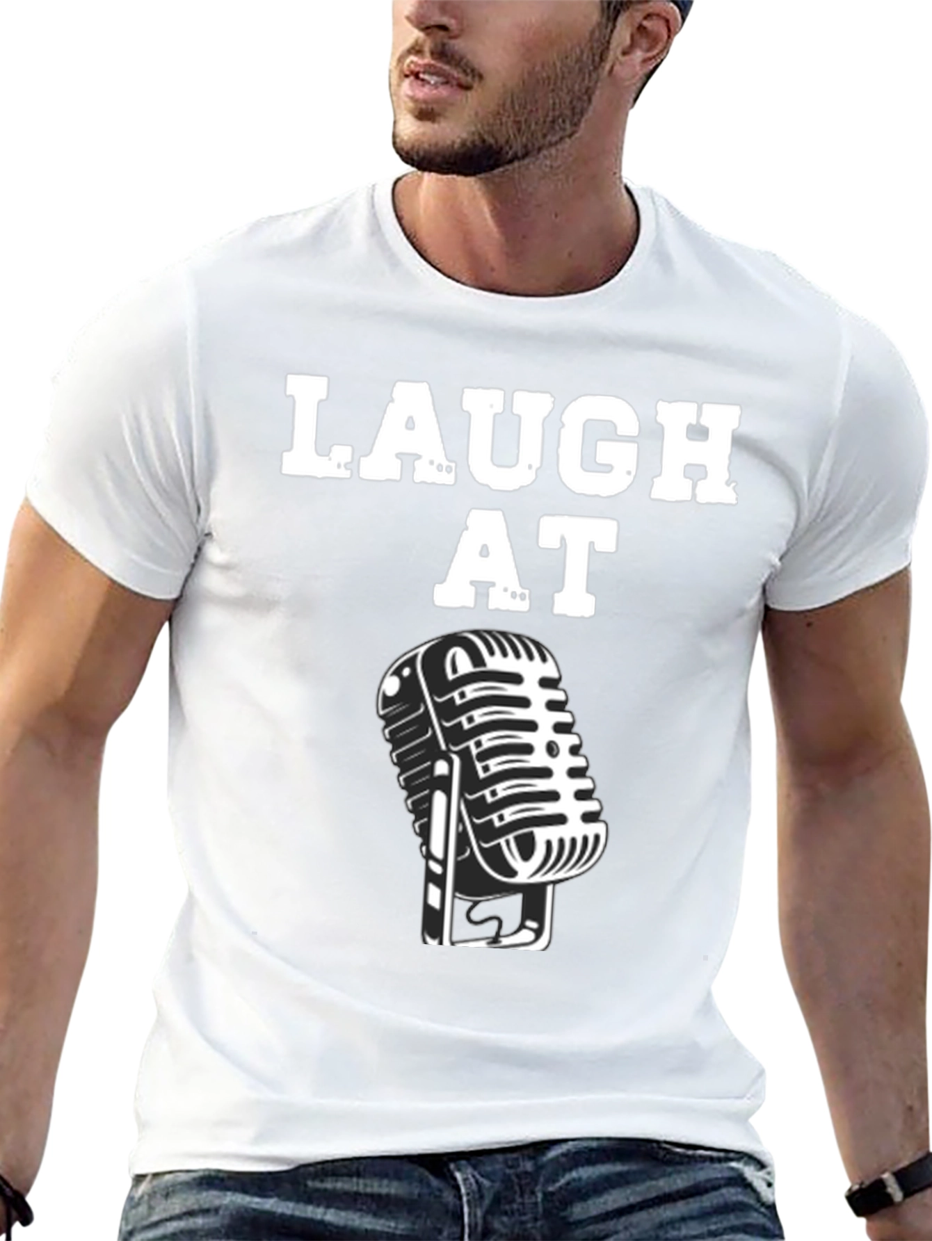 Laugh At Microphone Graphic Tee - Black