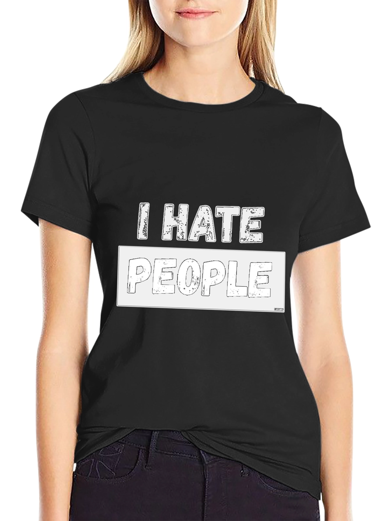 I Hate People Graphic T-Shirt - Black Cotton Tee