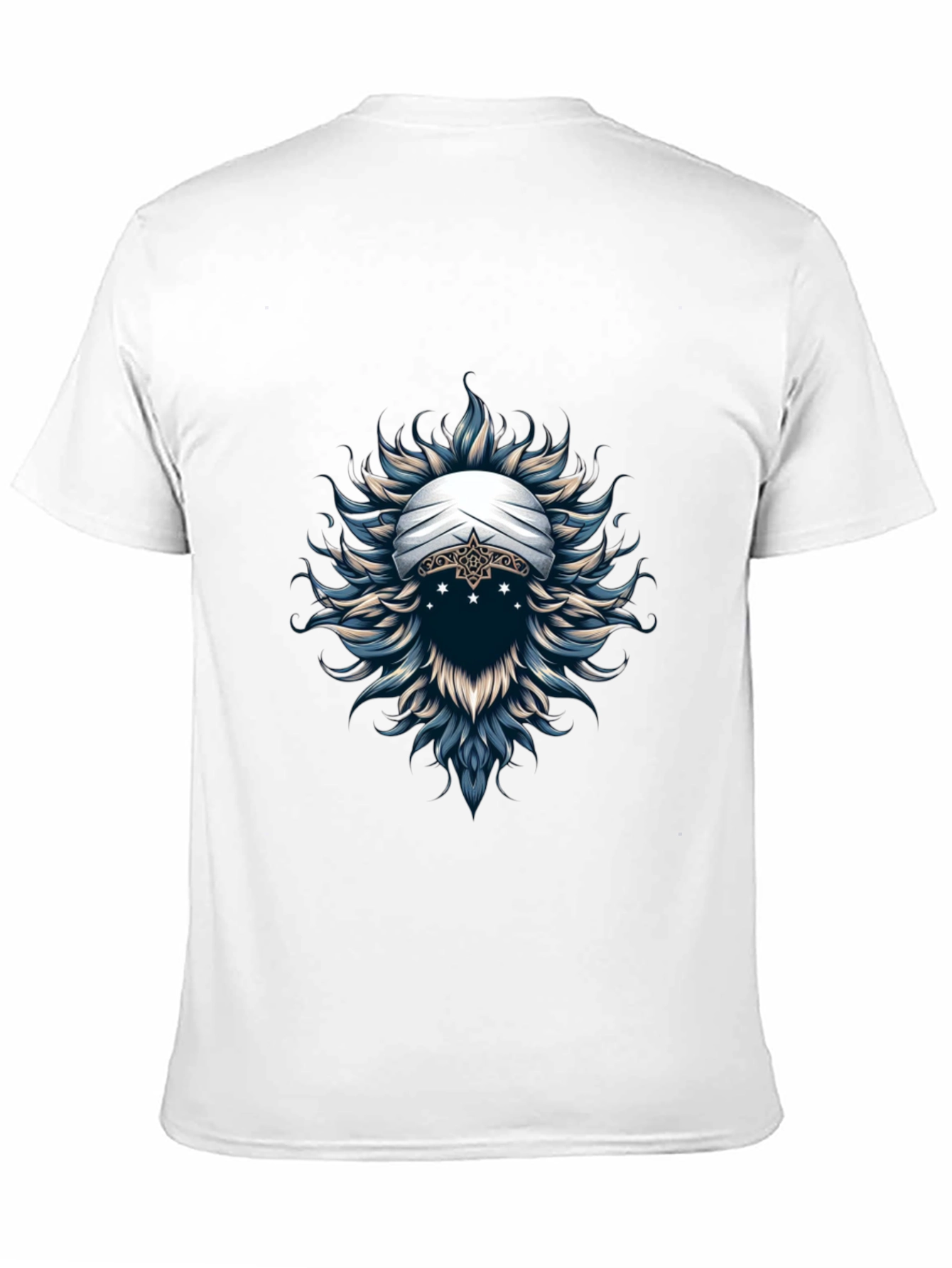 Mystic Turban Graphic Tee - Soft Black Cotton T-Shirt