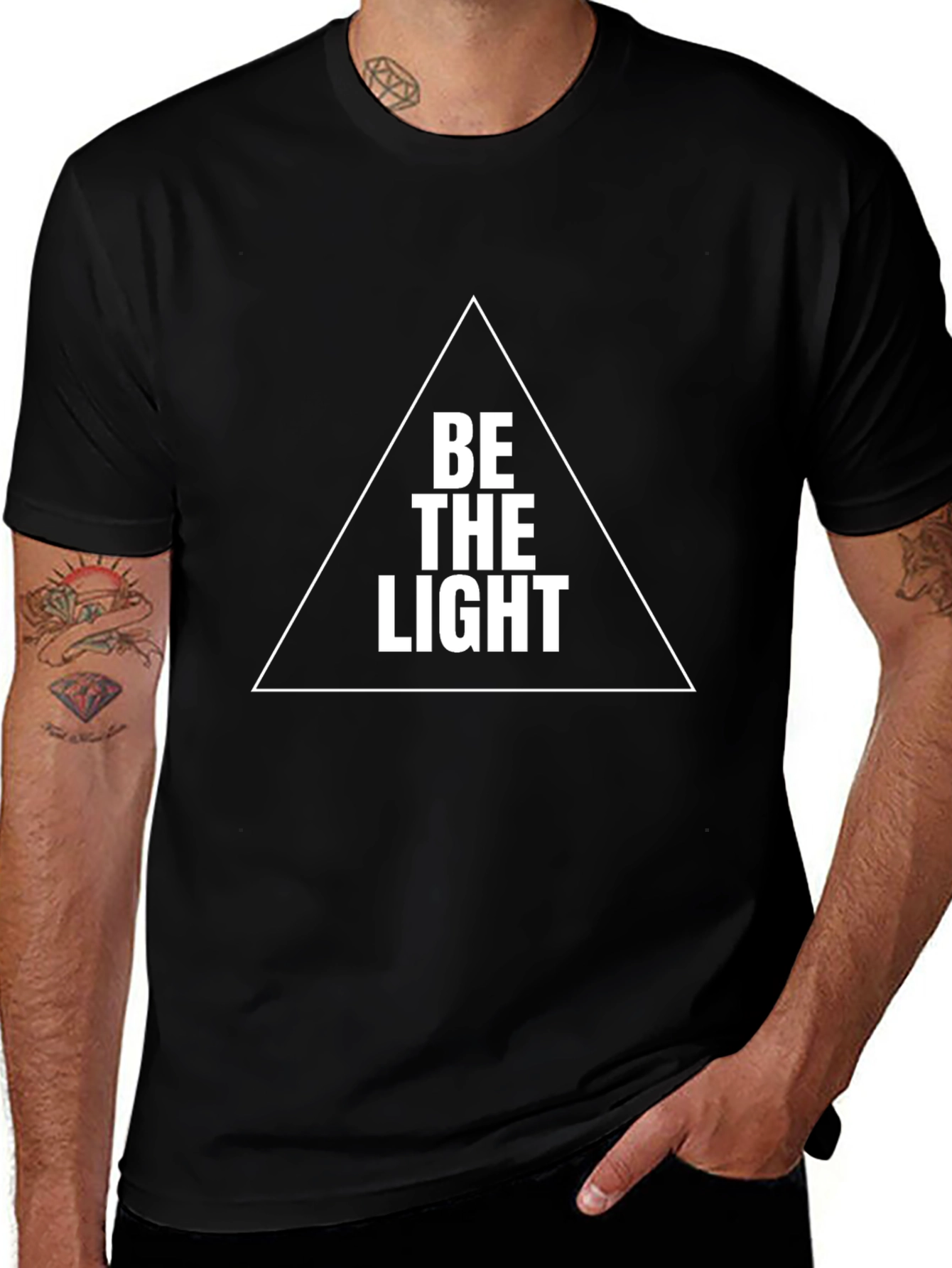 Be The Light Triangle Graphic T-Shirt