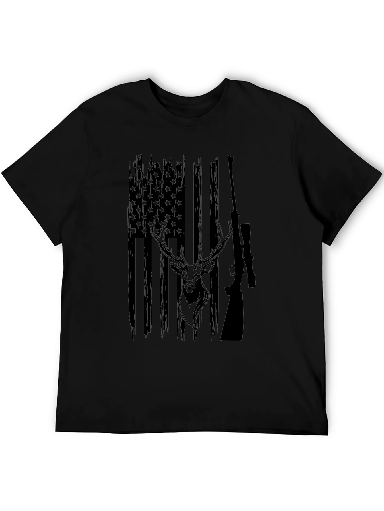 Hunting American Flag Deer Graphic Tee