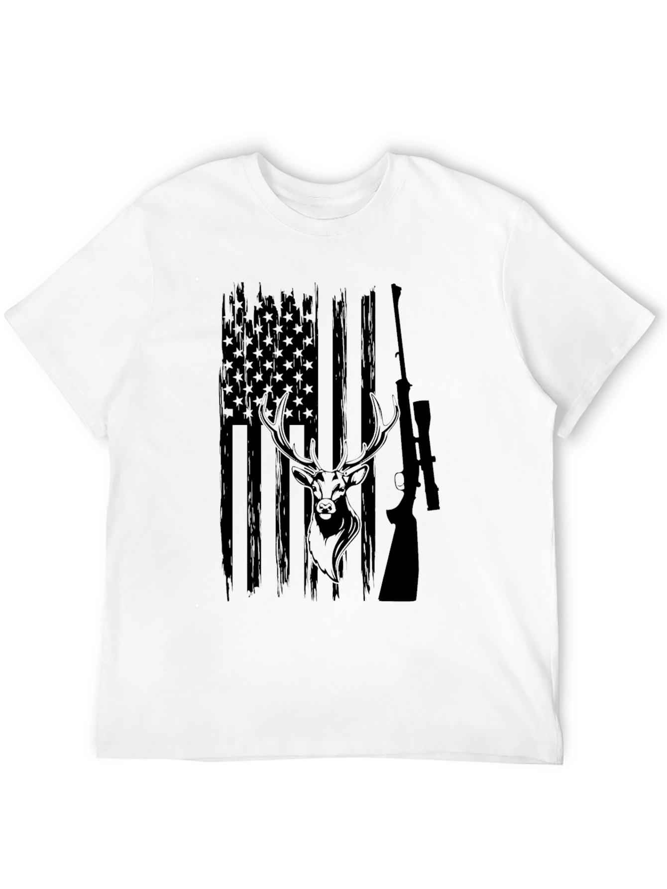 Hunting American Flag Deer Graphic Tee