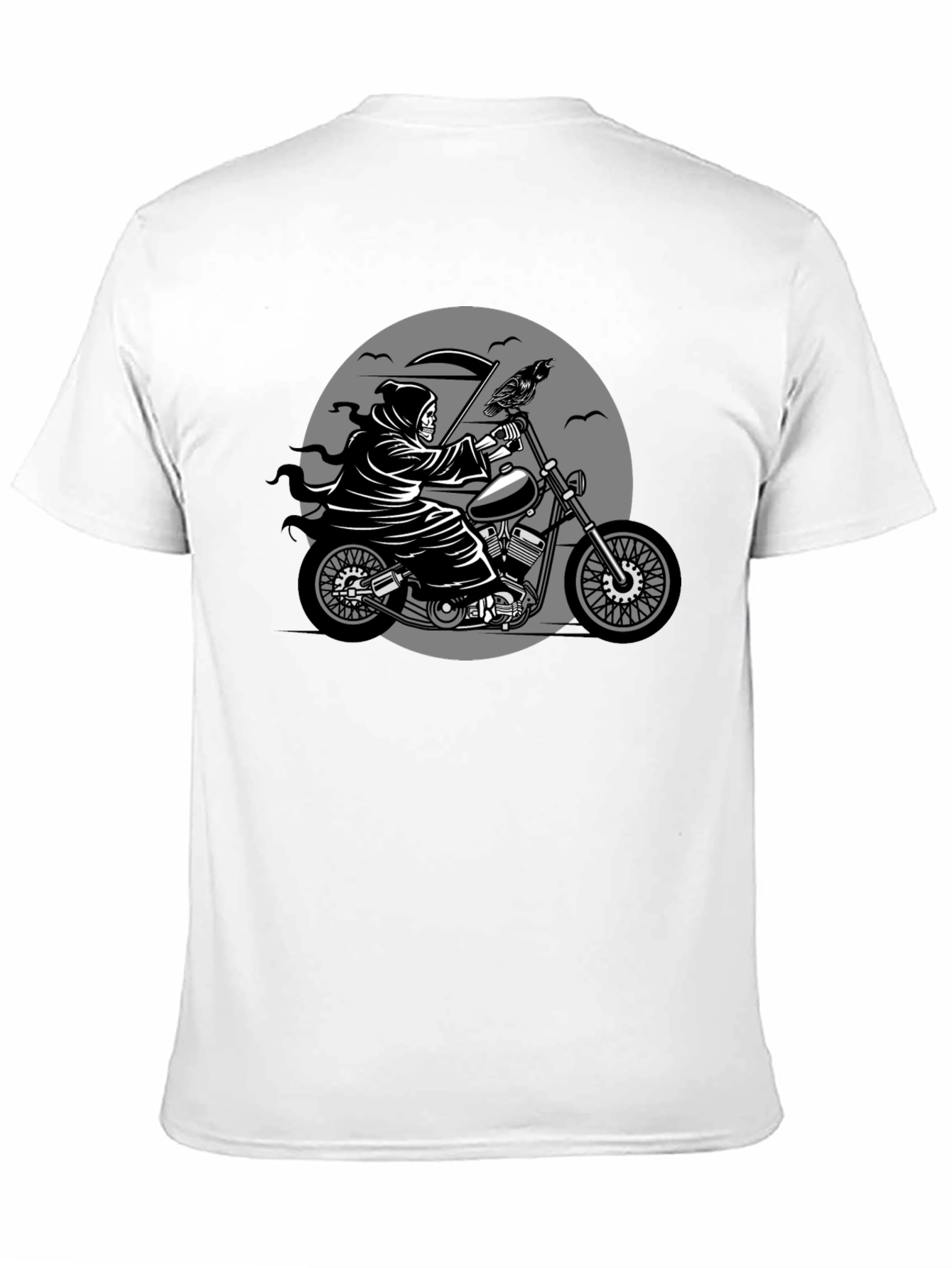 Grim Reaper Motorcycle Graphic Tee - Black