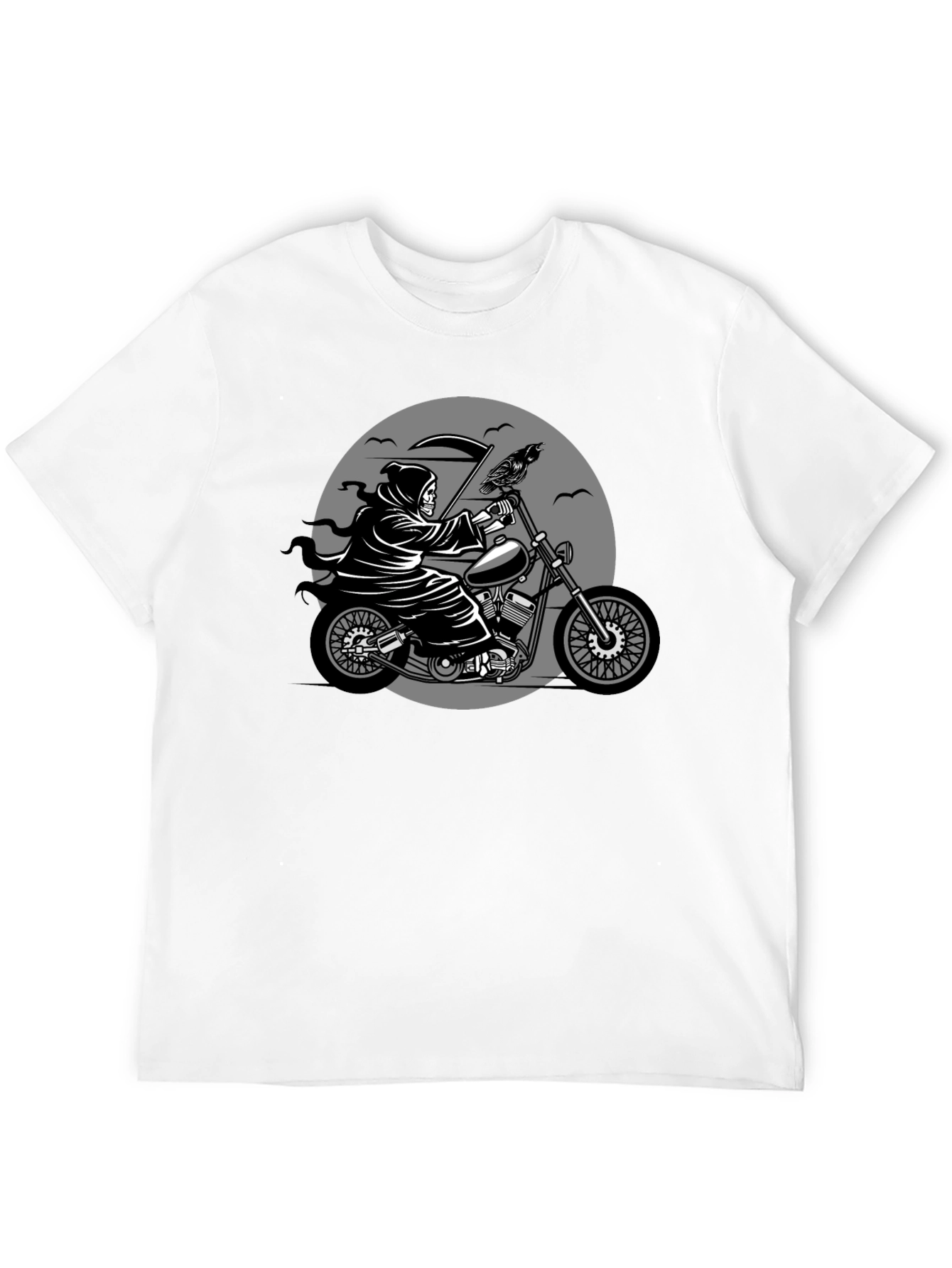 Grim Reaper Motorcycle Graphic Tee - Black